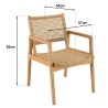 VALERIA - Set of 2 Garden Armchairs | Natural Teak & Beige Rattan