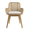 Lot de 2 fauteuils jardin VALERIA en teck et rotin synthétique