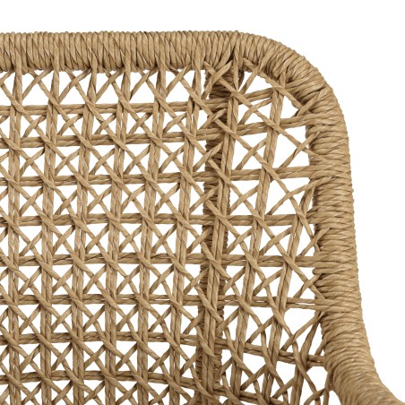 Lot de 2 fauteuils jardin VALERIA en teck et rotin synthétique