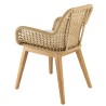 VALERIA Set of 2 Garden Armchairs - Synthetic Rattan & Teak with White Cushion