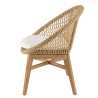 Lot de 2 fauteuils jardin arrondi teck rotin synthétique