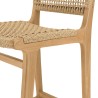 VALERIA Set of 2 Beige Synthetic Rattan Teak Garden Bar Stools