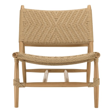 Lot 2 fauteuils lounge jardin teck rotin synthétique