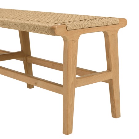 Banc de jardin VALERIA en teck et rotin synthétique