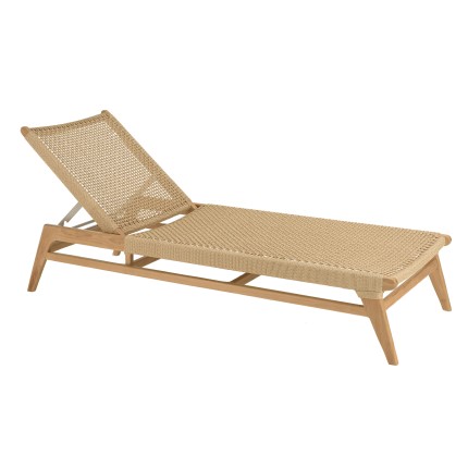 Bain de soleil VALERIA en teck naturel et rotin synthétique