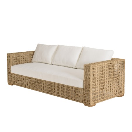 Salon de jardin VALERIA 6 places en rotin synthétique beige