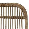 Lot 2 chaises rotin grisé coussin blanc métal noir