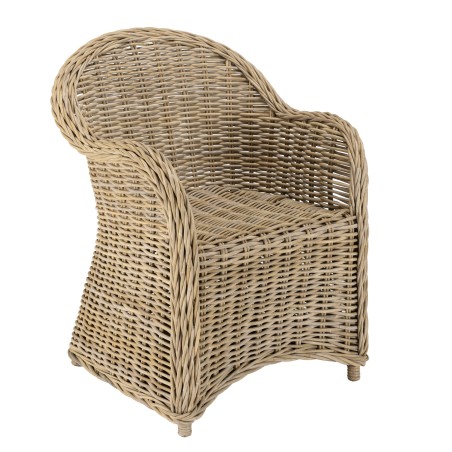Fauteuil en kubu KALLY avec coussin blanc