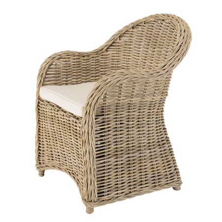 KALLY Kubu Armchair with White Seat Cushion
