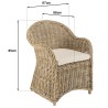 KALLY Kubu Armchair with White Seat Cushion