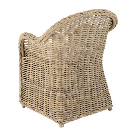 Fauteuil en kubu KALLY avec coussin blanc