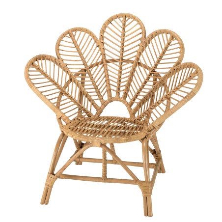 KALLY - Honey Brown Rattan Flower Armchair