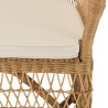 KALLY Natural Rattan Armchair with White Seat Cushion