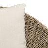 KALLY Kubu Lounge Chair with White Seat Cushion and Black Metal Legs