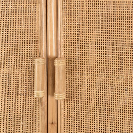Armoire en rotin KALLY 2 portes cannage brun miel