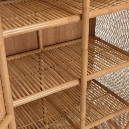 KALLY - 2-door Rattan Cabinet | Honey Brown Cane Work