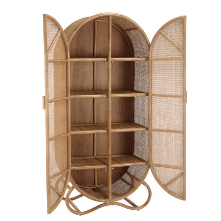 Armoire en rotin KALLY 2 portes cannage brun miel
