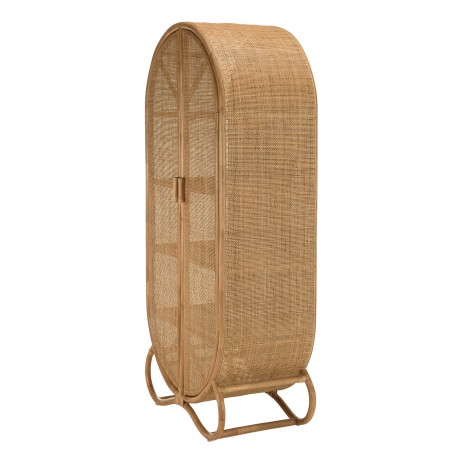 KALLY - 2-door Rattan Cabinet | Honey Brown Cane Work