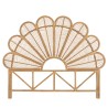 Tête de lit demi-lune KALLY en rotin brun miel 140/160cm