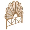 Tête de lit demi-lune KALLY en rotin brun miel 140/160cm