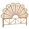 KALLY Half-Moon Headboard 140/160cm 'Flower' Honey Brown Rattan