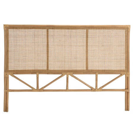 KALLY Rectangular Headboard 140/160cm 'Caning' Honey Brown Rattan