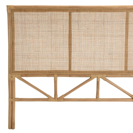 KALLY Rectangular Headboard 140/160cm 'Caning' Honey Brown Rattan
