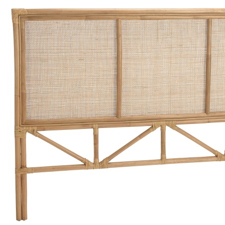 KALLY Rectangular Headboard 140/160cm 'Caning' Honey Brown Rattan