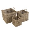 Set de 3 paniers de rangement carrés en kubu naturel KALLY