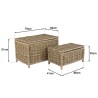 KALLY - Set of 2 Rectangular Storage Chests in Natural Kubu