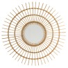 KALLY Round Mirror 100 cm - Sun Design, Honey Brown Rattan