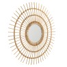 Miroir rond en rotin KALLY 100cm - Modèle soleil brun miel