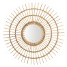 KALLY Round Mirror 100 cm - Sun Design, Honey Brown Rattan