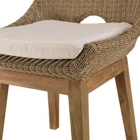 Lot 2 chaises jardin rotin synthétique KALLY