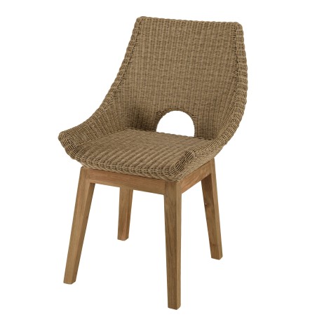 Lot 2 chaises jardin rotin synthétique KALLY