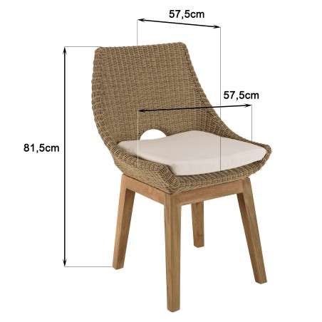KALLY - Set of 2 Synthetic Rattan Garden Chairs with Cushions