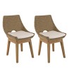 Lot 2 chaises jardin rotin synthétique KALLY