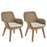 KALLY - Set of 2 Synthetic Rattan Garden Armchairs with Cushions