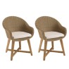 KALLY - Set of 2 Synthetic Rattan Garden Armchairs with Cushions