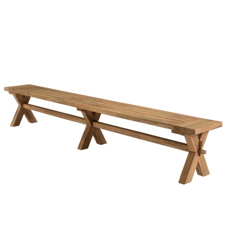 Banc de jardin en teck recyclé KALLY 270x35cm