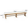 Banc de jardin en teck recyclé KALLY 270x35cm