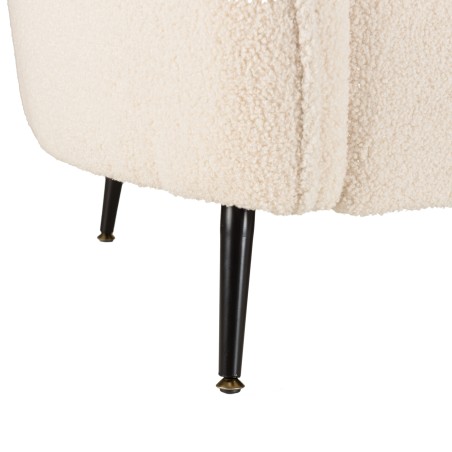 LEOPOLD 2-Seater Wave Sofa in Ecru Bouclé Fabric