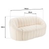 LEOPOLD 2-Seater Shell Sofa in Ecru Bouclé Fabric