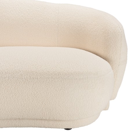 LEOPOLD - 3-seater Beanbag Sofa in Ecru Bouclé Fabric