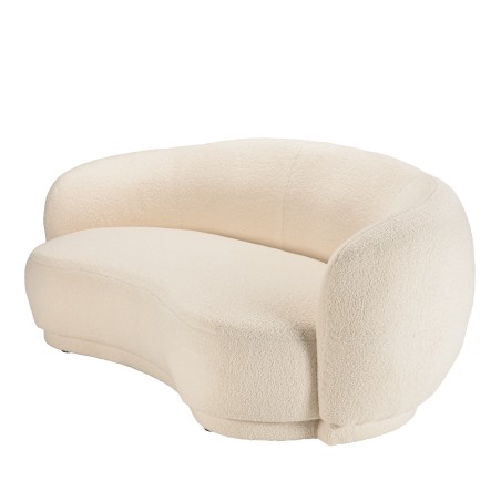 LEOPOLD - 3-seater Beanbag Sofa in Ecru Bouclé Fabric
