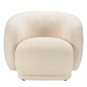 Fauteuil arrondi LEOPOLD en tissu bouclette écru