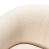 Fauteuil arrondi LEOPOLD en tissu bouclette écru