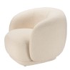 Fauteuil arrondi LEOPOLD en tissu bouclette écru