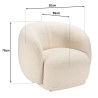 Fauteuil arrondi LEOPOLD en tissu bouclette écru