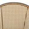 Lot de 2 tabourets d'îlot LEA - Assise tissu noir - Dossier effet cannage